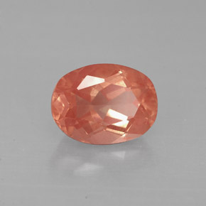 Andesina labradorita vermelho natural 1,40ct, corte oval, VS