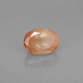 Andesina labradorita vermelho natural 1,61ct, corte oval, VS