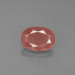 Andesina labradorita vermelho natural 0,85ct, corte oval, VS
