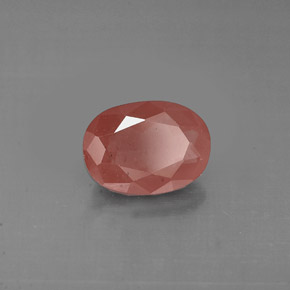 Andesina labradorita vermelho natural 0,85ct, corte oval, VS