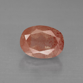 Andesina labradorita vermelho natural 1,40ct, corte oval, VS