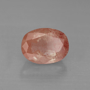 Andesina labradorita vermelho natural 1,40ct, corte oval, VS
