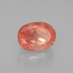 Andesina labradorita vermelho natural 1,50ct, corte oval, VS