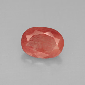 Andesina labradorita vermelho natural 1,31ct, corte oval, VS