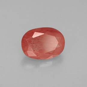 Andesina labradorita vermelho natural 1,31ct, corte oval, VS