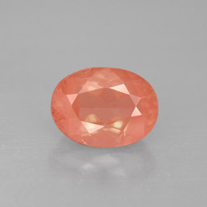Andesina labradorita vermelho natural 1,96ct, corte oval, VS