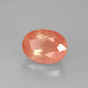 Andesina labradorita vermelho natural 1,96ct, corte oval, VS