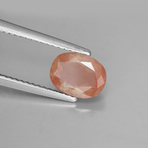 Andesina labradorita vermelho natural 1,39ct, corte oval, VS