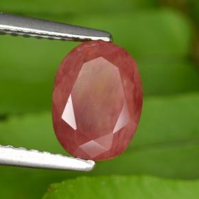 Andesina labradorita vermelho natural 1,43ct, corte oval, VS