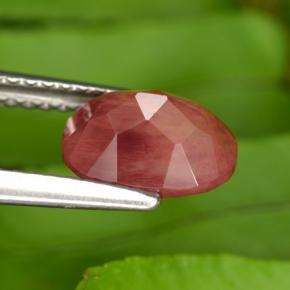 Andesina labradorita vermelho natural 1,43ct, corte oval, VS