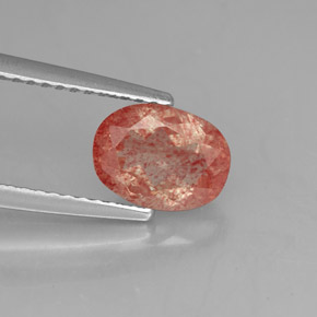 Andesina labradorita vermelho natural 1,18ct, transparente, transparente/translúcido