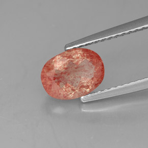 Andesina labradorita vermelho natural 1,18ct, transparente, transparente/translúcido