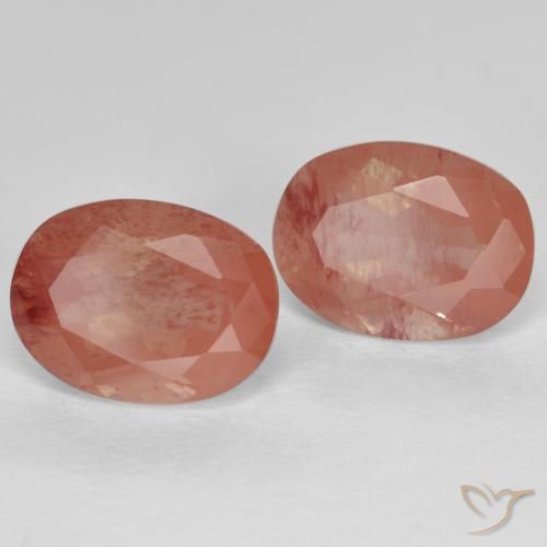 Pedras preciosas de Labradorita andesina Laranja Avermelhado Pálido natural de 2.92 ct, oval, VS