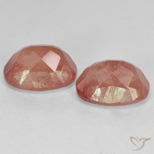 Pedras preciosas de Labradorita andesina Laranja Avermelhado Pálido natural de 2.92 ct, oval, VS