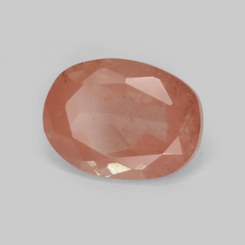 Andesina labradorita laranja natural 1,64ct, corte oval, VVS-VS