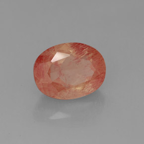 Andesina labradorita vermelho natural 2,07ct, transparente, transparente/translúcido