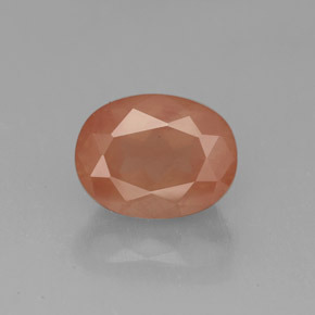 Andesina labradorita vermelho natural 2,05ct, corte oval, translúcido