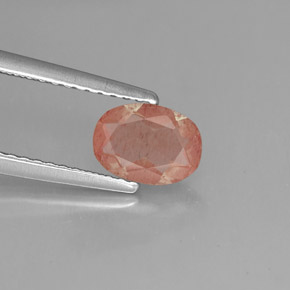 Andesina labradorita vermelho natural 0,68ct, transparente, transparente/translúcido