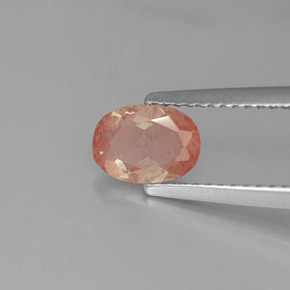 Andesina labradorita vermelho natural 0,68ct, transparente, transparente/translúcido