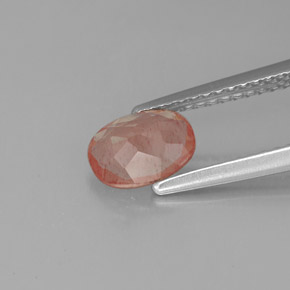 Andesina labradorita vermelho natural 0,68ct, transparente, transparente/translúcido