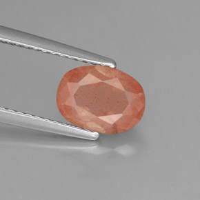 Andesina labradorita vermelho natural 1,30ct, transparente, transparente/translúcido