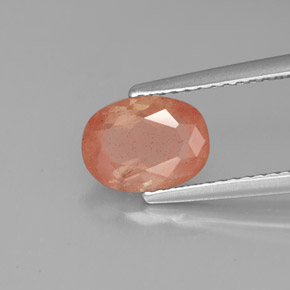 Andesina labradorita vermelho natural 1,30ct, transparente, transparente/translúcido