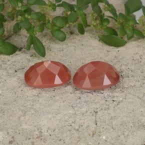 Pedras preciosas de Labradorita andesina mel vermelho natural de 1.92 ct, Corte Oval, Translúcido