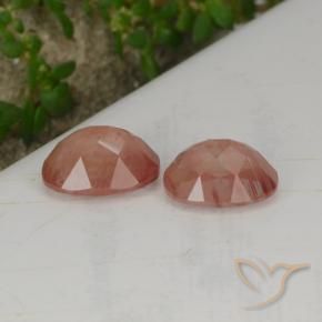 Pedras preciosas de Labradorita andesina Laranja Avermelhado Pálido natural de 2.70 ct, oval, Translúcido