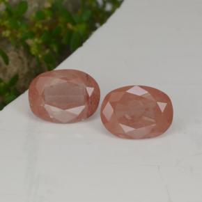 Pedras preciosas de andesina labradorita vermelho natural de 2,77 ct, corte oval, translúcido