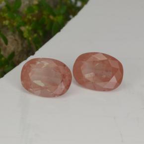 Pedras preciosas de andesina labradorita vermelho natural de 2,77 ct, corte oval, translúcido