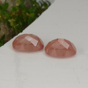Pedras preciosas de andesina labradorita vermelho natural de 2,77 ct, corte oval, translúcido