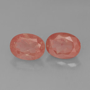 Pedras preciosas de andesina labradorita vermelho natural de  ct, corte oval, translúcido