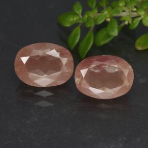 Pedras preciosas de andesina labradorita vermelho natural de 2,52 ct, corte oval, translúcido