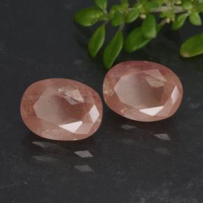 Pedras preciosas de andesina labradorita vermelho natural de 2,52 ct, corte oval, translúcido
