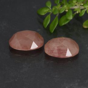 Pedras preciosas de andesina labradorita vermelho natural de 2,52 ct, corte oval, translúcido