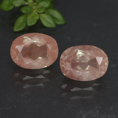 Pedras preciosas de Labradorita andesina Toranja Rosa natural de 2.90 ct, Corte Oval, Translúcido