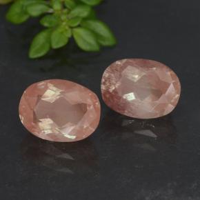 Pedras preciosas de Labradorita andesina Toranja Rosa natural de 2.90 ct, Corte Oval, Translúcido