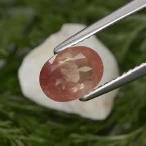 Andesina labradorita vermelho natural 1,29ct, corte oval, VVS-VS