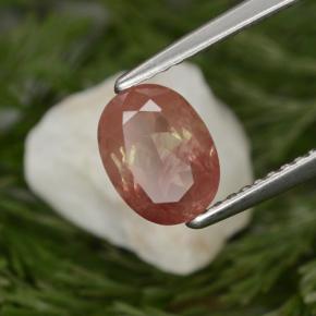 Andesina labradorita vermelho natural 1,29ct, corte oval, VVS-VS