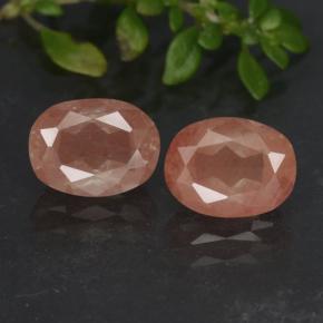 Pedras preciosas de andesina labradorita vermelho natural de 2,81 ct, corte oval, translúcido