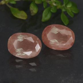 Pedras preciosas de andesina labradorita vermelho natural de 2,81 ct, corte oval, translúcido