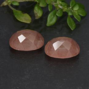 Pedras preciosas de andesina labradorita vermelho natural de 2,81 ct, corte oval, translúcido