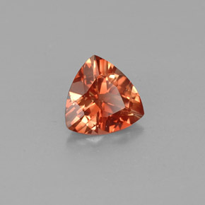 Andesina labradorita laranja natural 0,97ct, trillion, VVS-VS