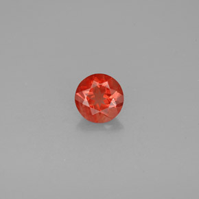 Andesina labradorita vermelho natural 0,94ct, corte redondo, VS