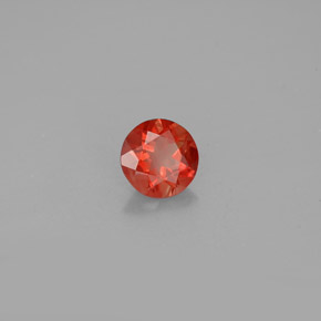 Andesina labradorita vermelho natural 0,94ct, corte redondo, VS