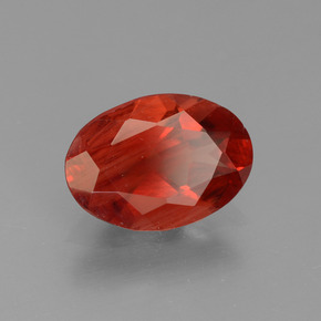 Andesina labradorita vermelho natural 0,79ct, corte oval, VS