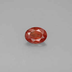 Andesina labradorita vermelho natural 0,96ct, corte oval, VS