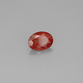 Andesina labradorita vermelho natural 0,96ct, corte oval, VS