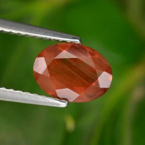Andesina labradorita vermelho mel natural 0,85ct, corte oval, VS