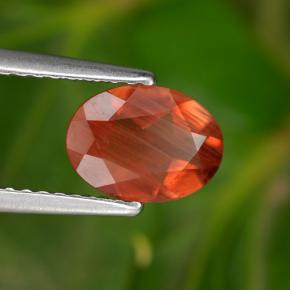 Andesina labradorita vermelho mel natural 0,85ct, corte oval, VS